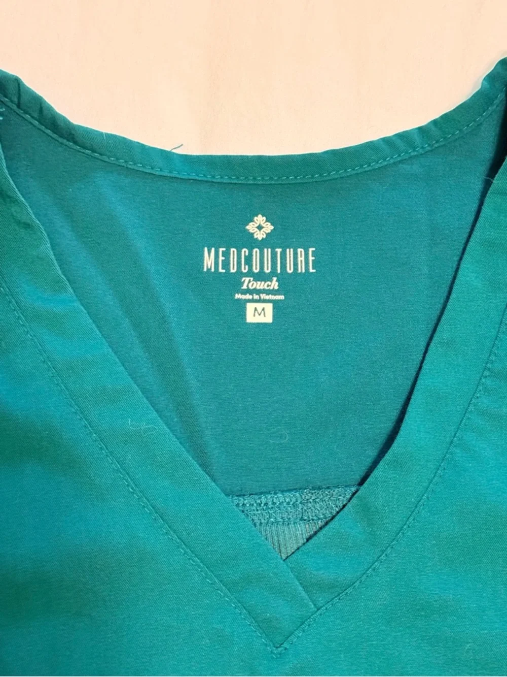 Med Couture Touch V-Neck Short Sleeve Scrub Top - Hunter - Picture 7 of 10